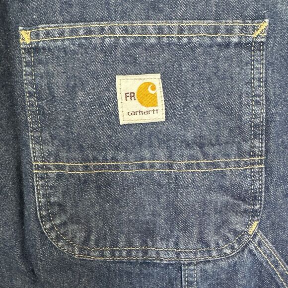 Carhartt FR Jeans Mens 36x30 Blue Utility Flame Resistant Dark Wash Original Fit - Picture 9 of 11
